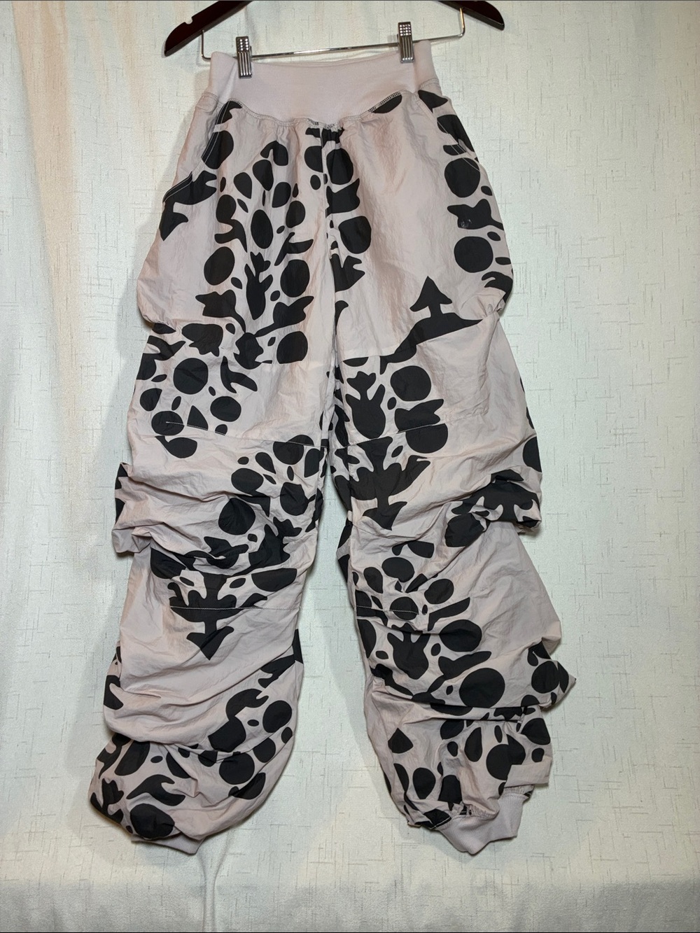Free People Pink Jumpsuit with Black Abstract Print